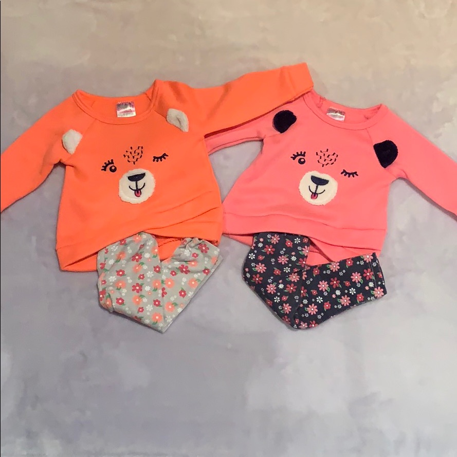 Adorable Teddy Bear & Flower Set -Baby Girl